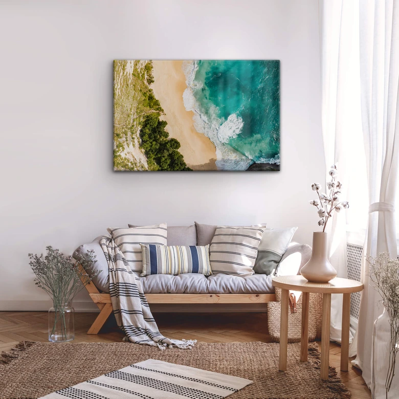 Glasschilderij Colombo - Beach from Above 