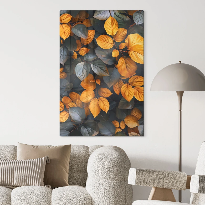 Glasbild Leuchtende Blätterpracht im Herbst - Jaszke 
