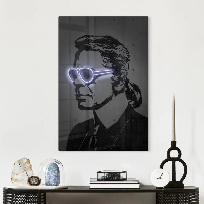 Tableau en verre Karl Lagerfeld - Mielu 