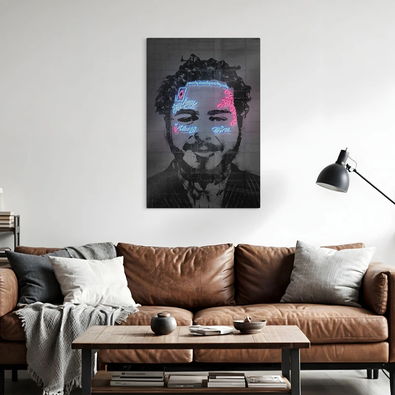 Glasbild Post Malone - Mielu 