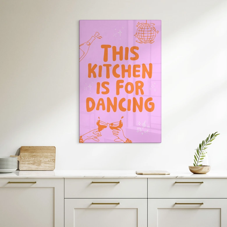 Tableau en verre This kitchen is for dancing - Ohkimiko 