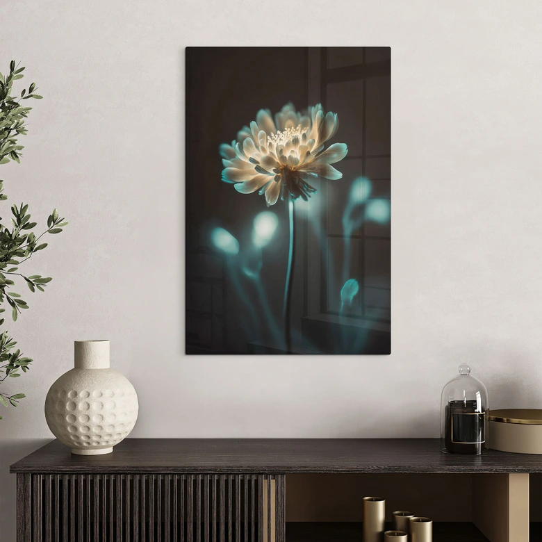 Tableau en verre Cœur de fleur lumineux - Treechild 