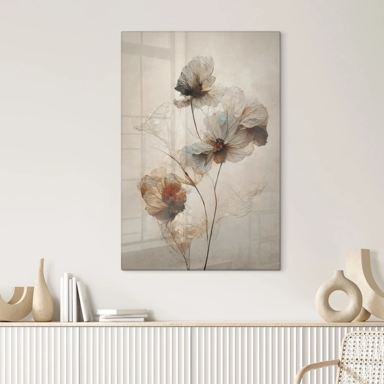 Glasbild Trockenblumen - Eleganz der Vergänglichkeit - Treechild 