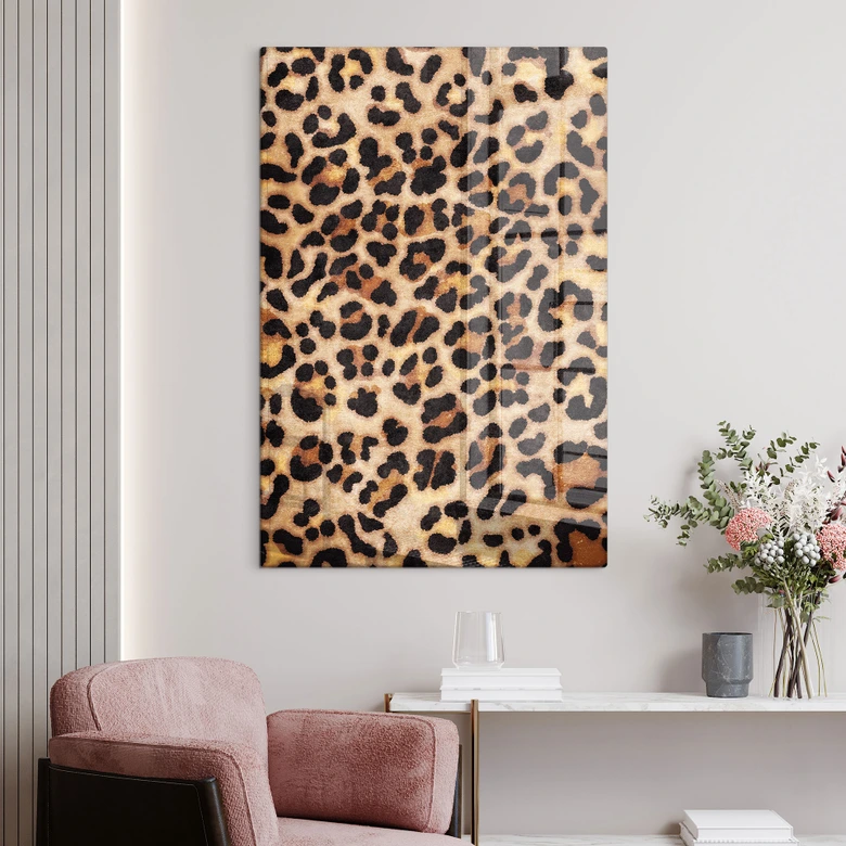 Glasbild Wilder Leopard - Animal Print - Tunaboylu 