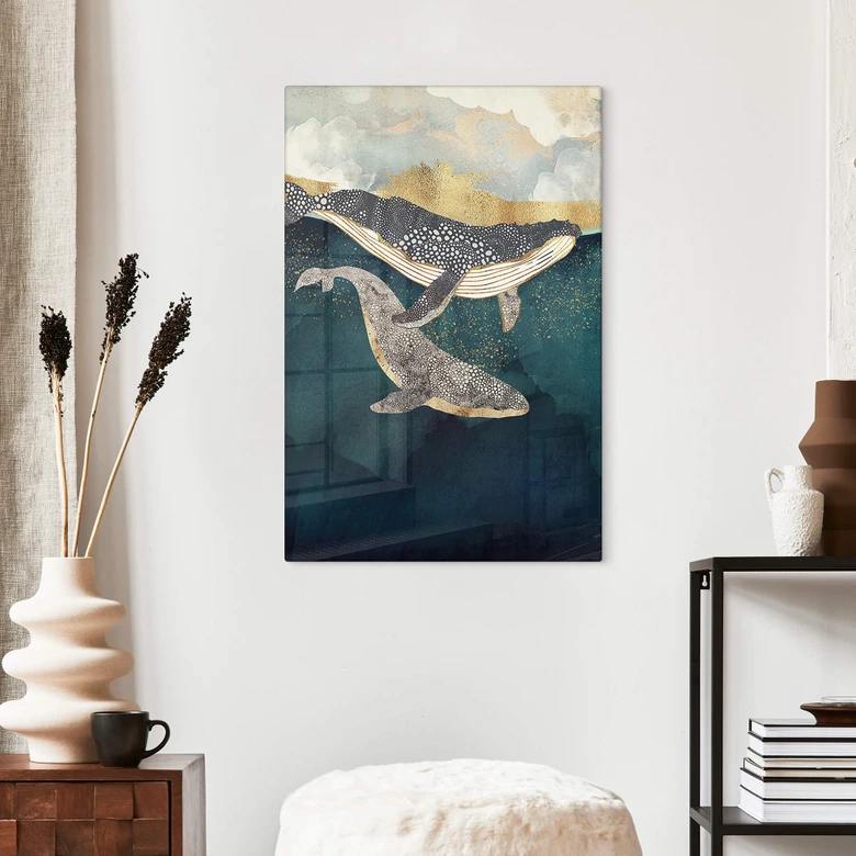 Glasschilderij SpaceFrog Designs - Walvissen 