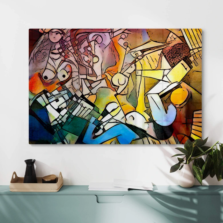 Glasbild Zamart - Hommage an Picasso - Die Frauen 