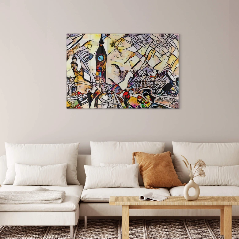Glasbild Zamart - Kandinsky trifft London Big Ben 