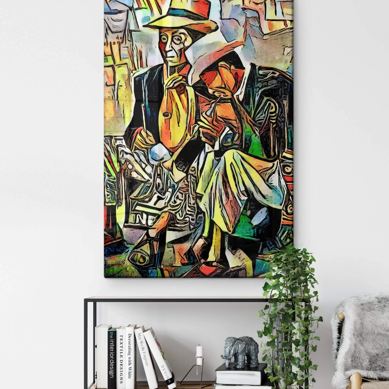 Glasbild Zamart - Zwei Musiker 
