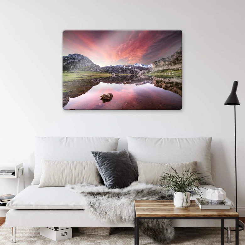 Glasbild Cuadrado - Dawn at Los Lagos 