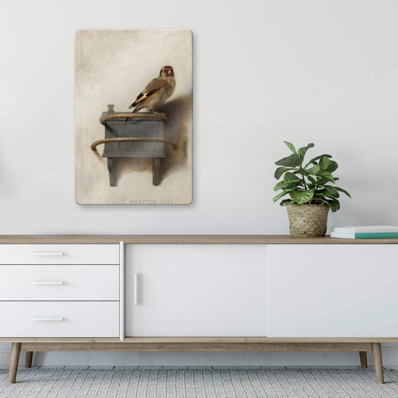 Glasbild Fabritius - Der Distelfink 