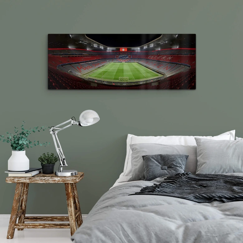 Glasbild FCB Stadion bei Nacht 