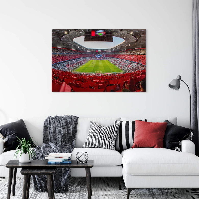 Glasbild FCB Stadion Rot Weiß 