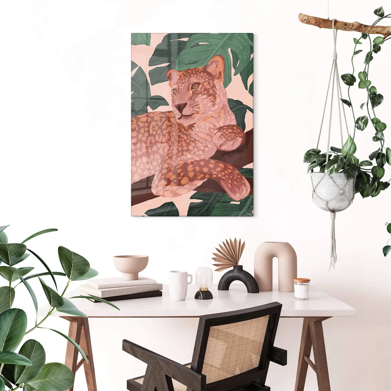Glasbild Goed Blauw - Goldener Panther 