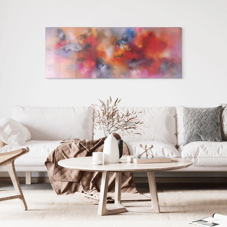 Tableau verre Explosion de couleurs abstraites - Fedrau - Panorama 