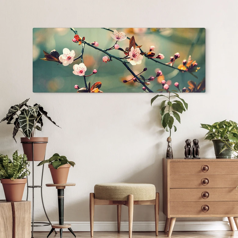 Tableau en verre - Éveil du printemps - Panorama 