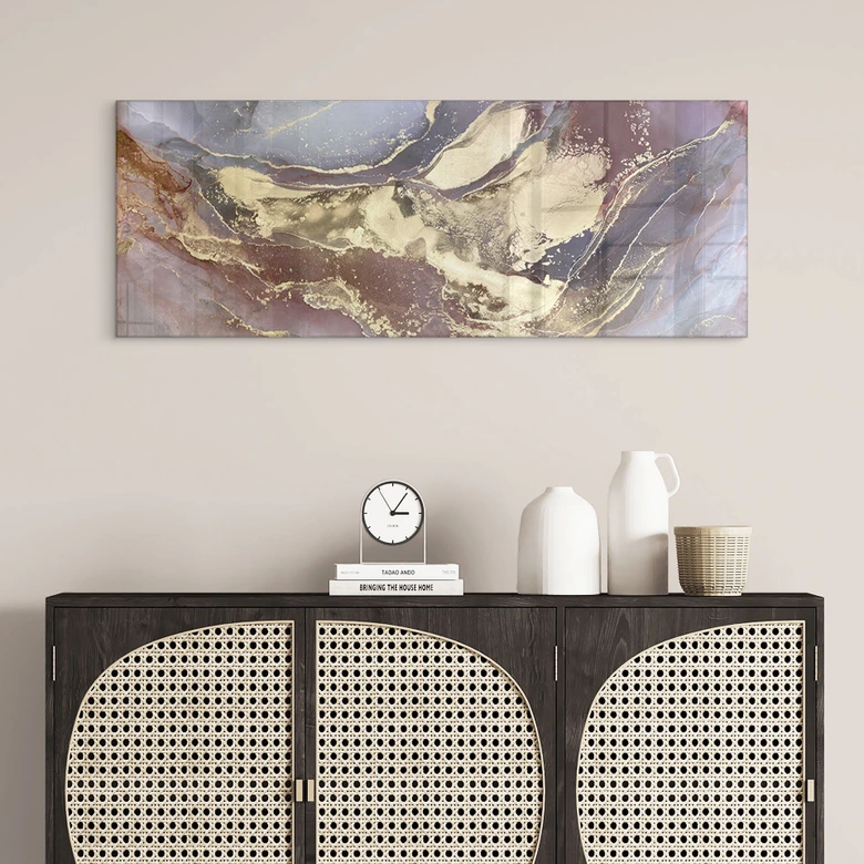 Tableau en verre Structures nobles en or et violet - Shelest - Panorama 