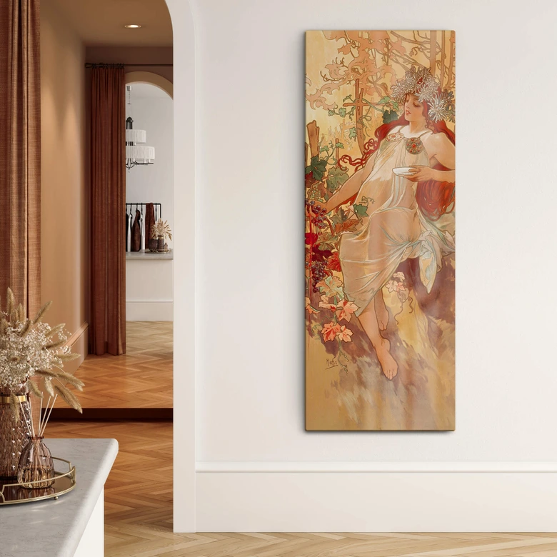 Tableau en verre - Mucha - Les quatre saisons - Automne 