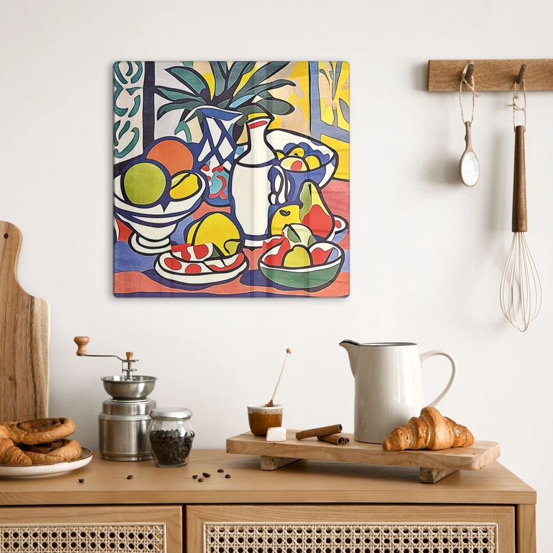 Glaskunst Mælk og frugt - Inspireret af Matisse - Zamart 