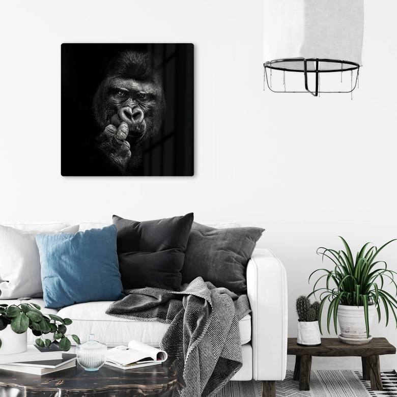 Glasbild Meermann - Der Gorilla - Quadratisch 