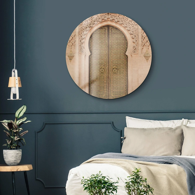 Glasbild Sisi & Seb - Moroccan Door - Rund 