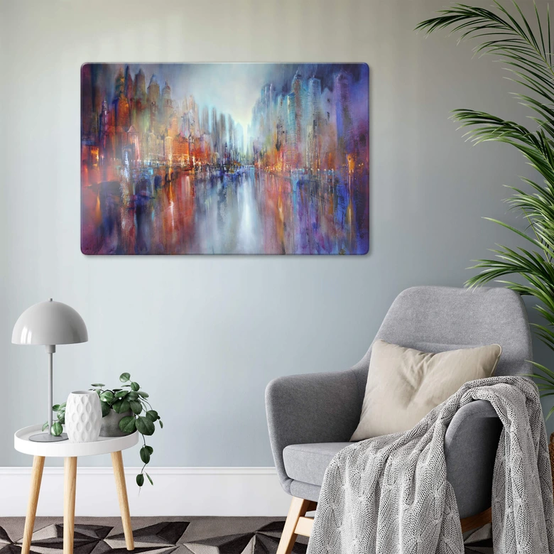 Glasbild Schmucker - Stadt am Fluss 