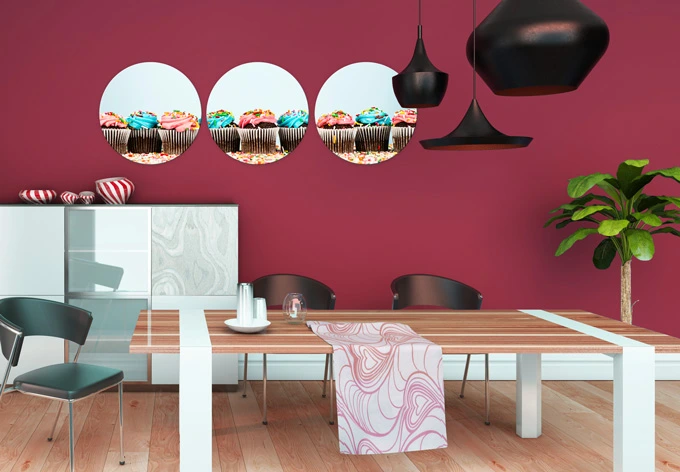 Glasbild Party Cupcakes 02 - rund (3-teilig) 