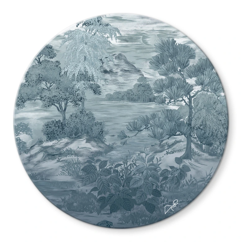 Glasbild Fujisan - Guido Maria Kretschmer Kollektion - Rund - Ø 70 cm 