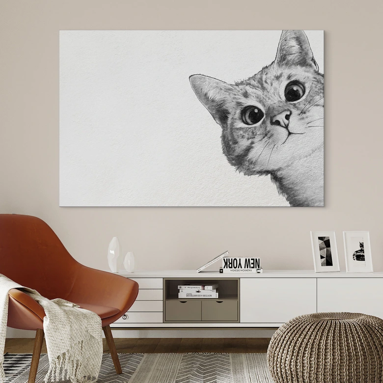 Wandbild Sneaky Cat - Graves - Alu-Dibond 