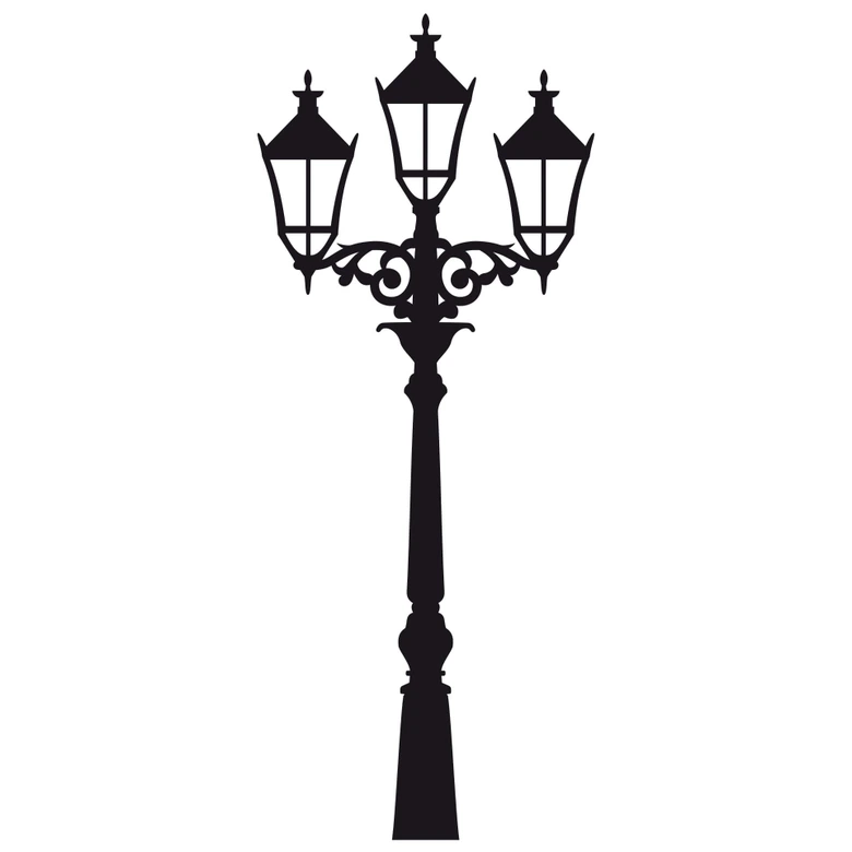 Muursticker Straatlantaarn + Haken 