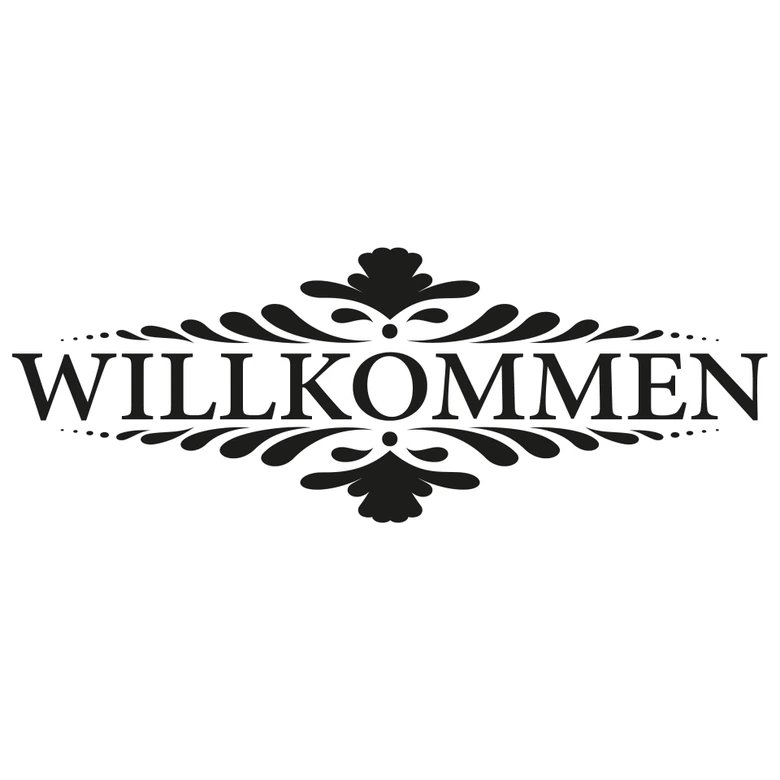 Wandtattoo Willkommen 2 + 4 Haken 