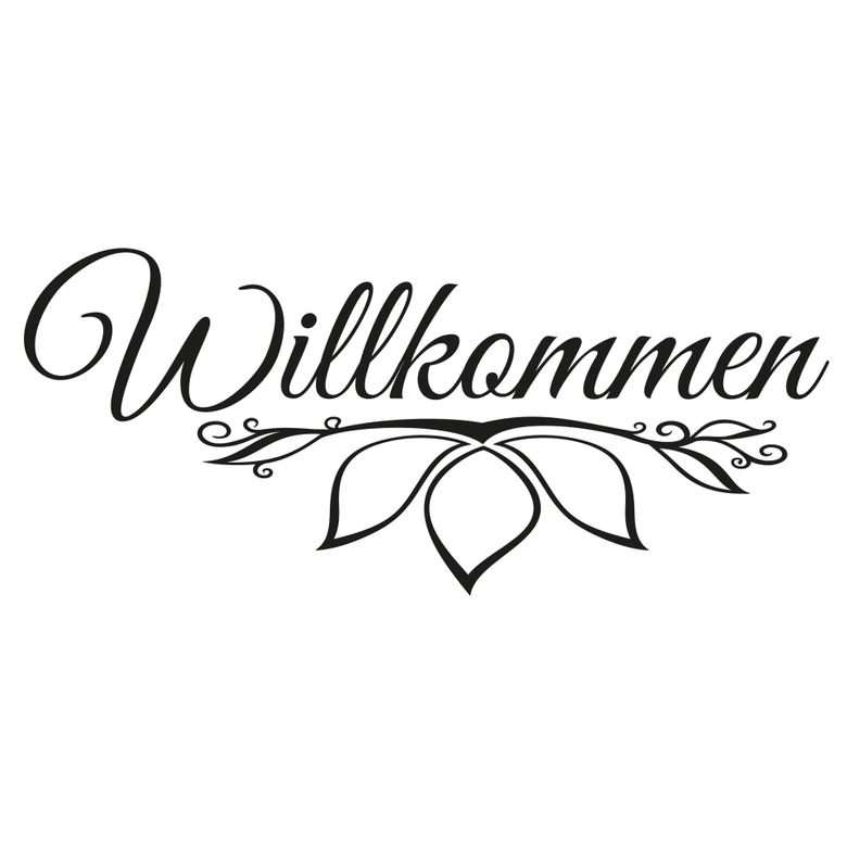Wandtattoo Willkommen 3 + 4 Haken 