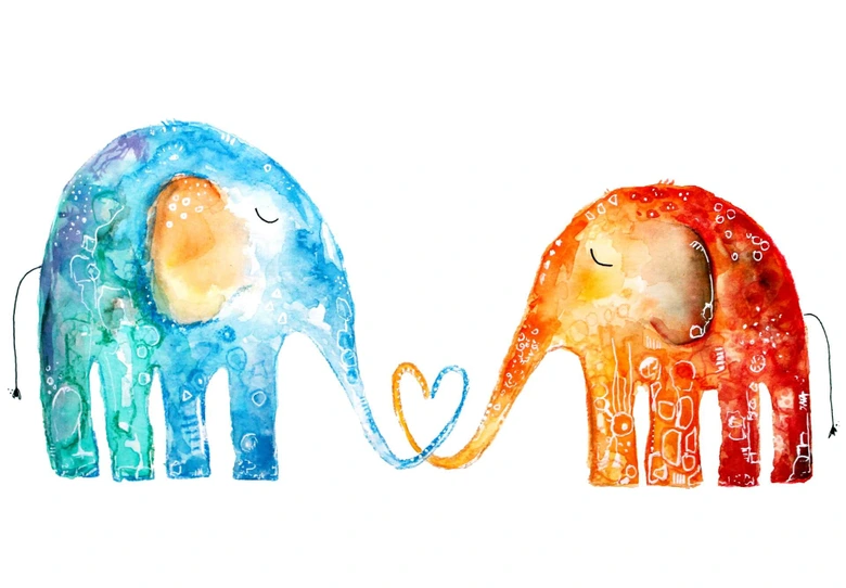 Wandtattoo - Hagenmeyer - Elefantenliebe 