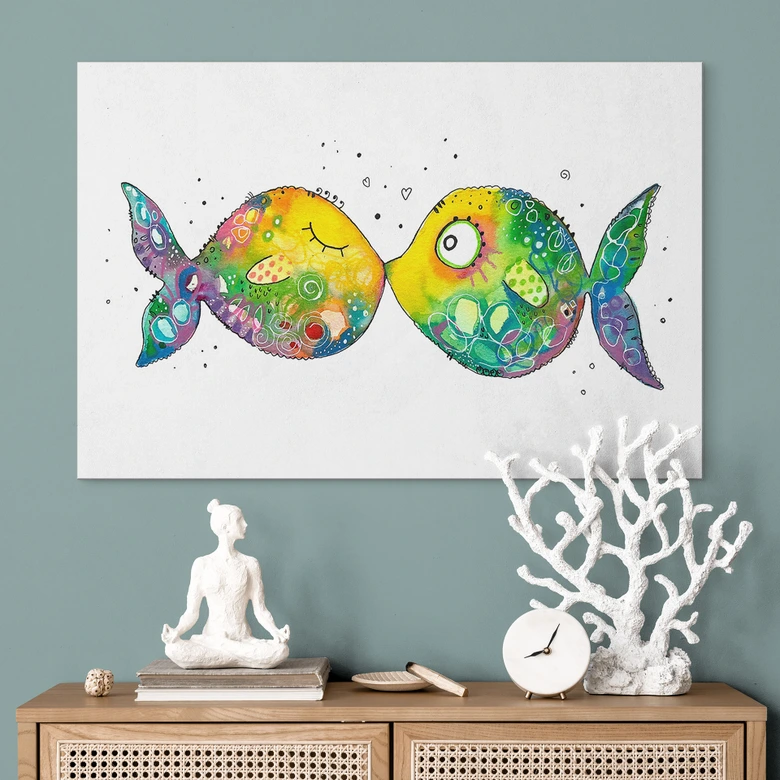 Wandbild Verliebte Fische - Hagenmeyer - Alu-Dibond 