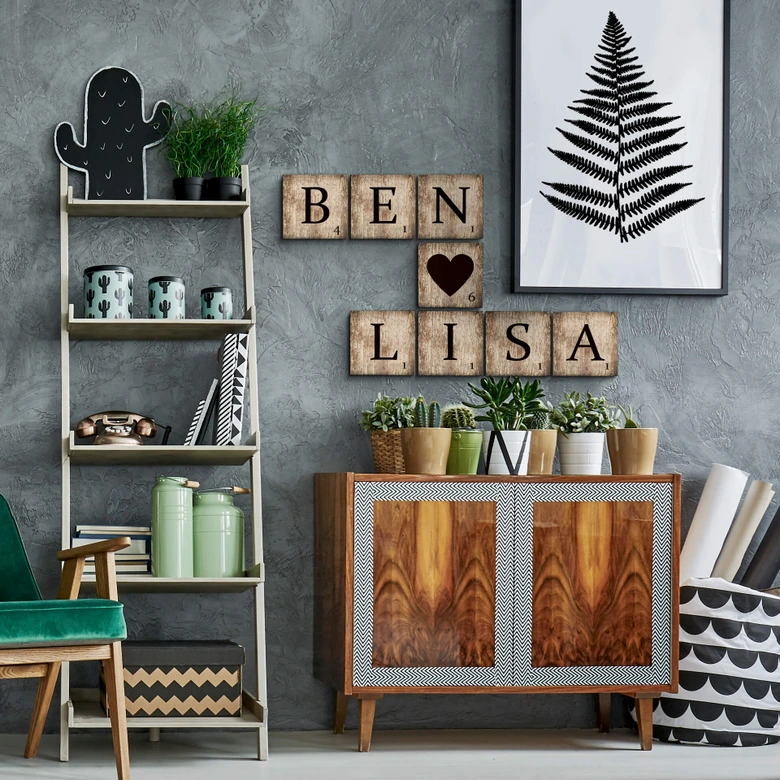 Lettre Scrabble Coeur - Vintage 