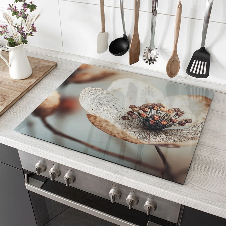 Herdabdeckplatte Boho Trockenblume Makro - Treechild 