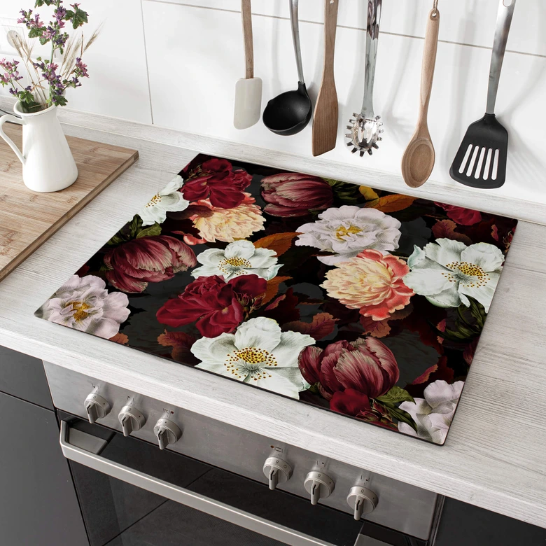 Herdabdeckplatte UN Designs - Blumenarrangement 