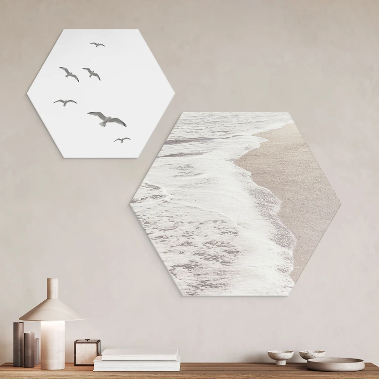 Hexagon Dibond Geluid van de zee - 1X Studio 