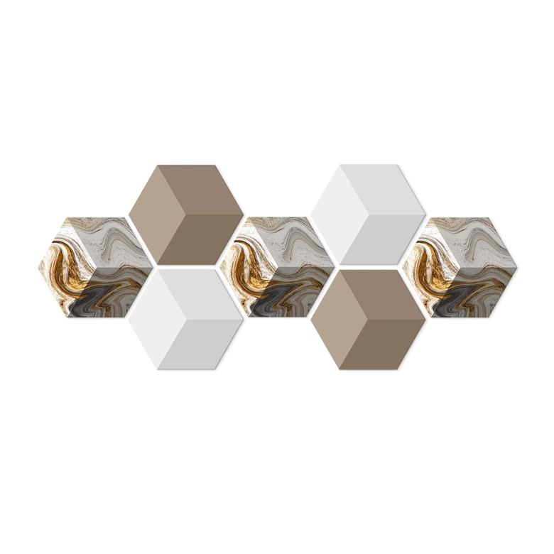 3D Hexagon - Alu-Dibond Set Golden Struggle (7er Set) 
