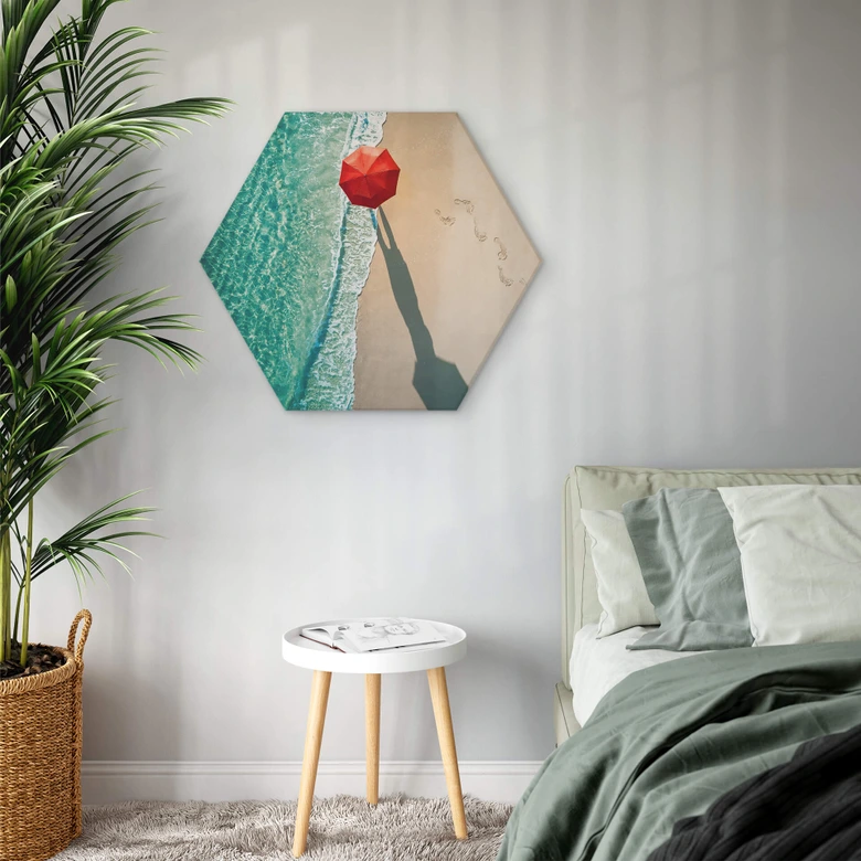Hexagon - Alu-Dibond Ambra - Am Meer entlang 