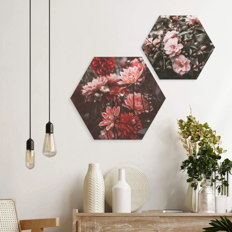 Hexagon - Alu-Dibond Annie - Sommerblüten 