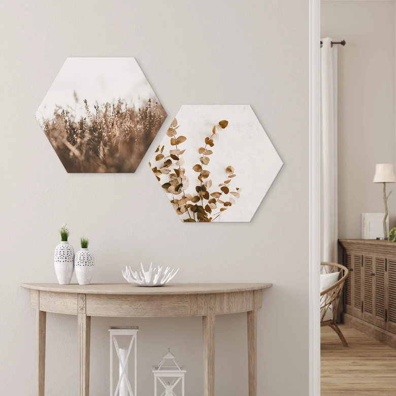 Hexagon - Alu-Dibond Annie - Wiesengräser 
