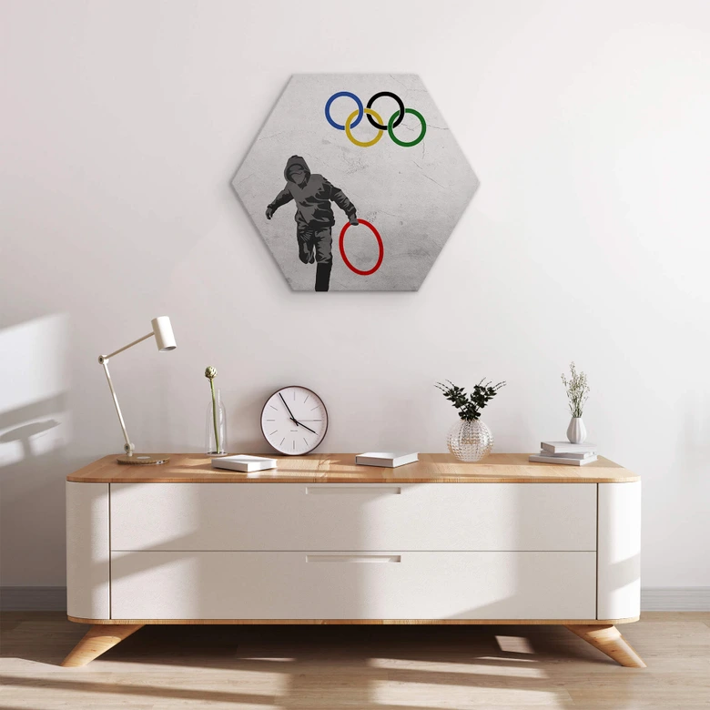 Hexagon Dibond Banksy - Olympics 