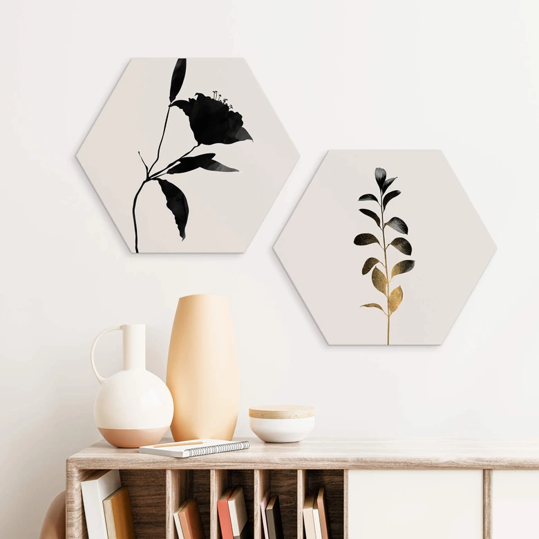 Hexagon Dibond Kubistika - Nero 