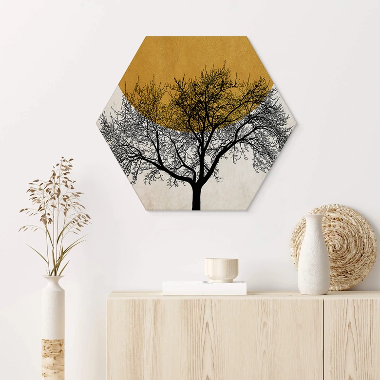 Hexagon - Alu-Dibond - Kubistika - Wintermorgen 