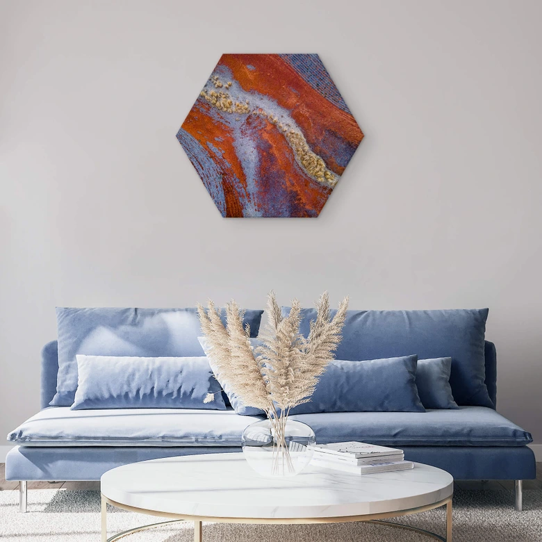 Hexagon - Alu-Dibond McConaghy - Geheimnisvolle Landschaft 