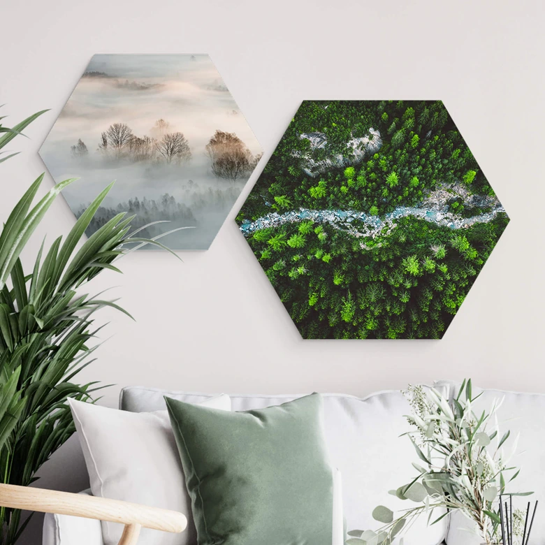 Hexagon - Alu-Dibond Murko - Mutter Natur 