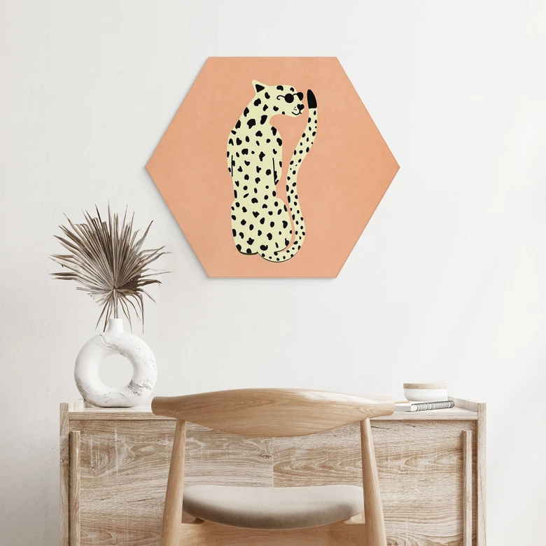 Wandbild Eleganter Gepard mit Sonnenbrille - Oltmanns - Alu-Dibond 