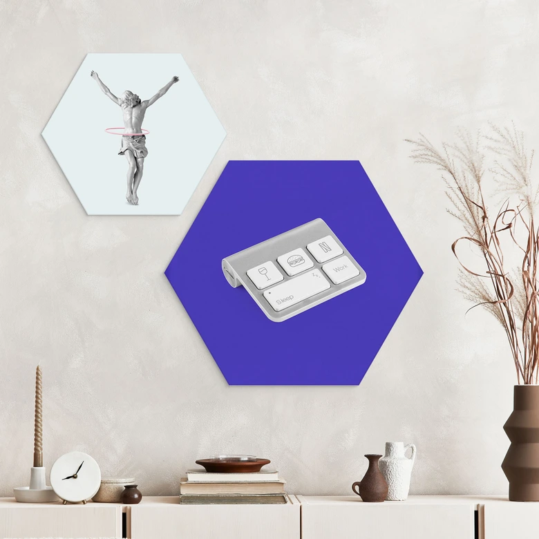 Hexagon Dibond Toetsenbord van het leven - Pozdniakov 