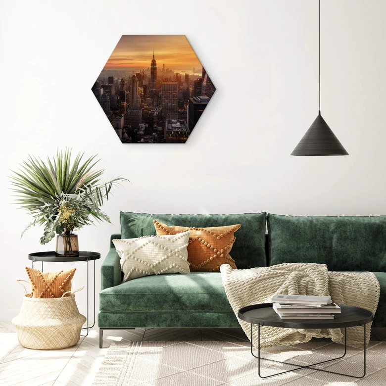 Hexagon Dibond Ruiz Dueso - New York Sunset 