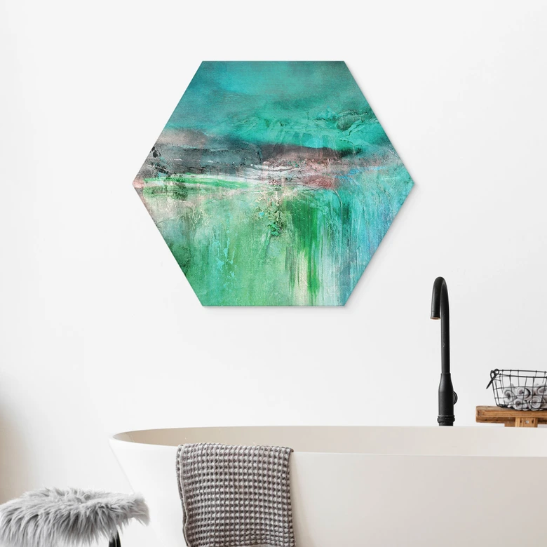 Tableaux Hexagonaux Paysage Vert Fantastique - Schmucker - Alu-Dibond 
